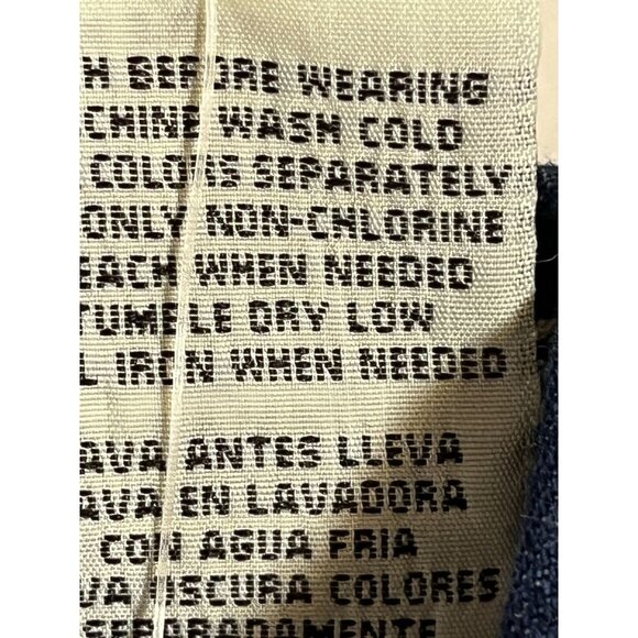 Vintage Denim Dress L Blue Western Chic Pearl Snap Classic Preppy Neutral 80s - Picture 12 of 13